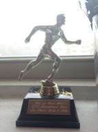 In September, I won a trophy for the firs time (in the first race I ever had to stop and retie my shoes - TWICE, no less!)